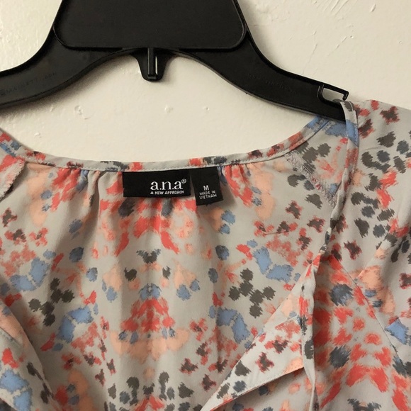 Multicolored patterned front tie blouse - Picture 5 of 7